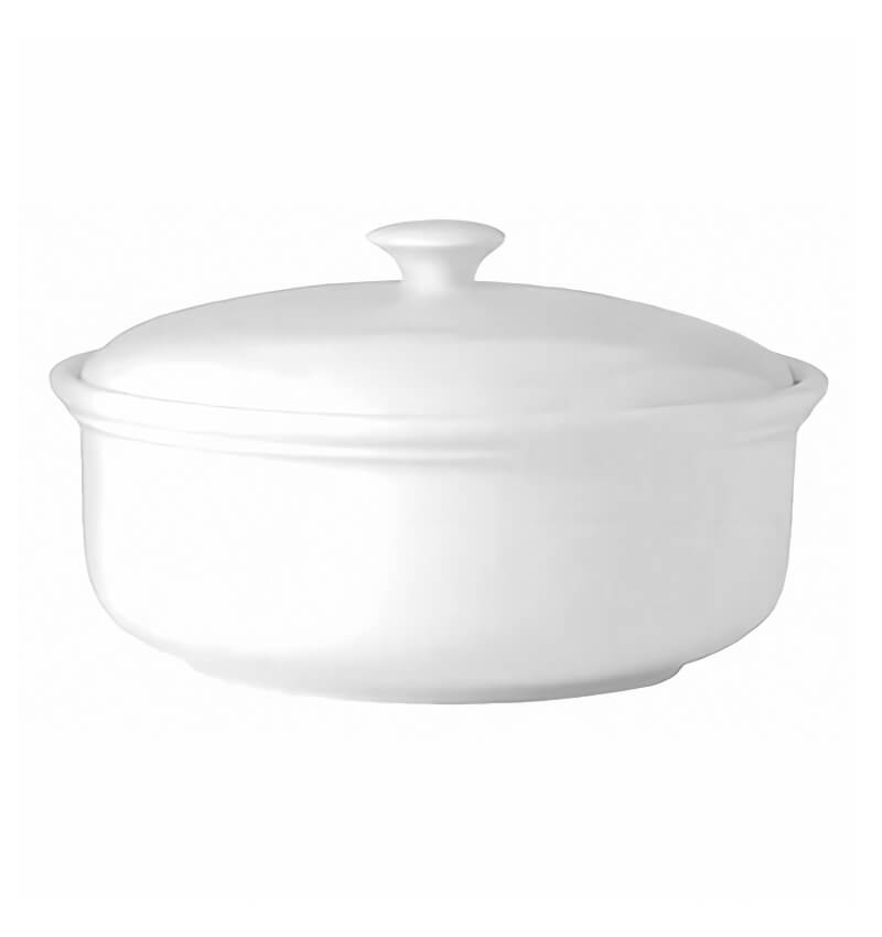 Steelite Simplicity White Lid Casserole 2 Litre 3 Pack