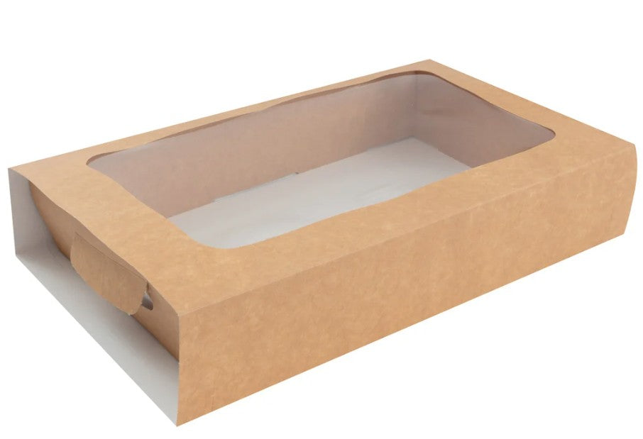 Colpac Kraft Medium Platter Sleeve With Window 402 x 260 x 82.5mm 25 Pack