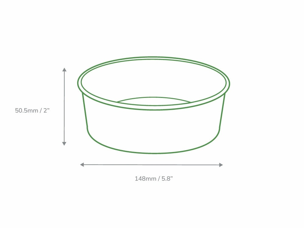 50 Pack Round Kraft Takeaway Containers 500ml