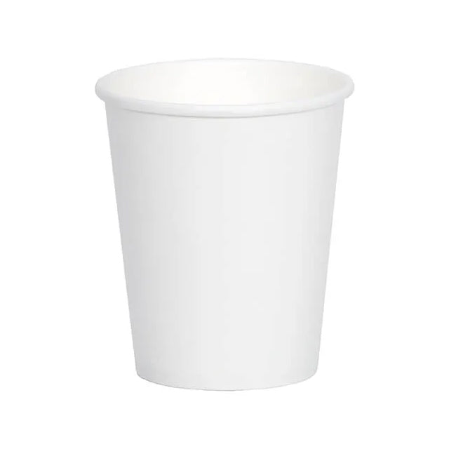50 Pack 6oz White Single Wall Hot Cups PE Lined