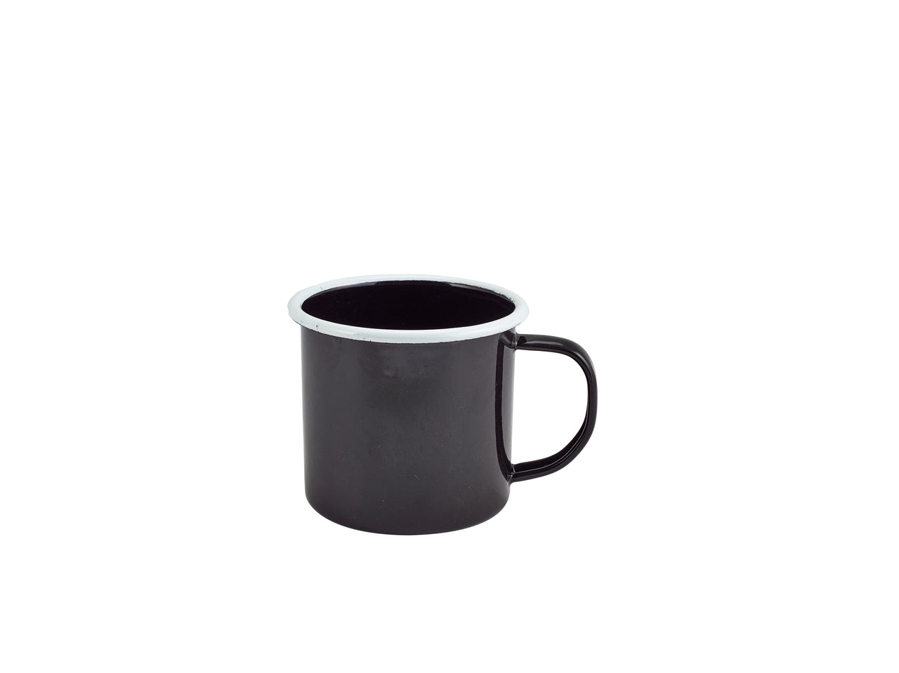 Enamel Mug Black with White Rim 36cl/12.5oz 12 Pack