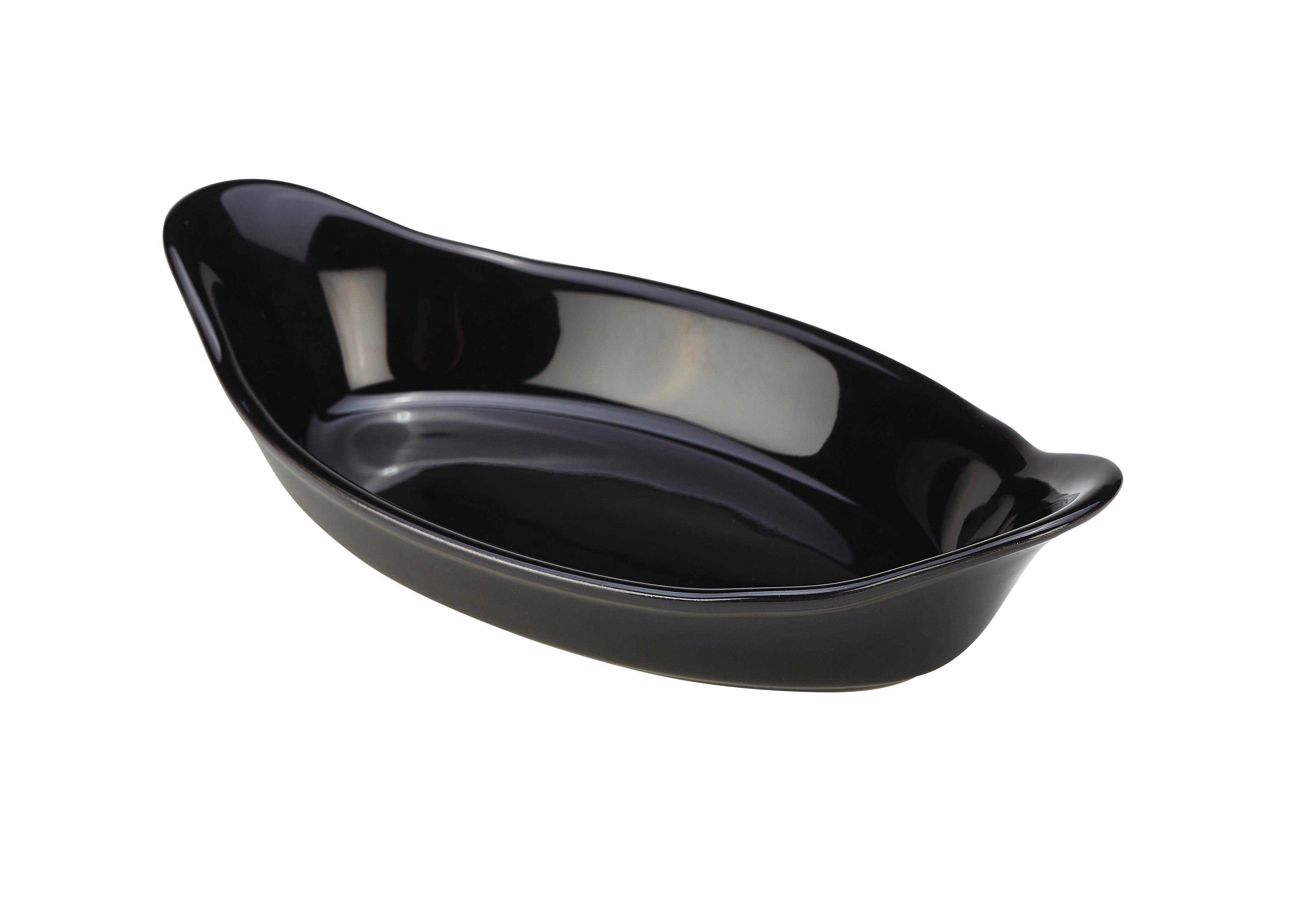 GenWare Stoneware Black Oval Eared Dish 22cm/8.5" 4 Pack