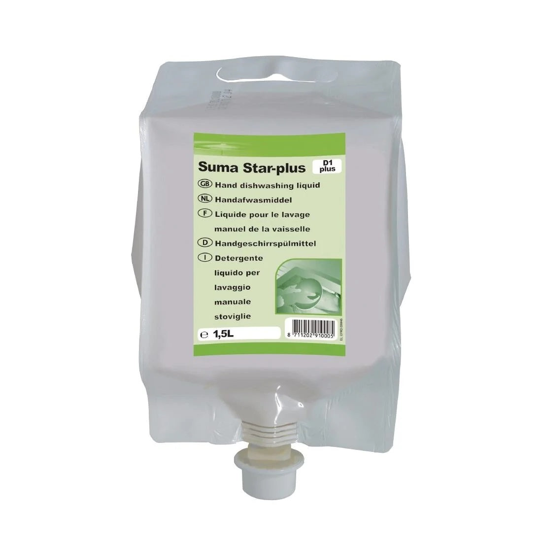 Suma D1 Washing Up Liquid 2Ltr Super Concentrate Pouch 3 Pack