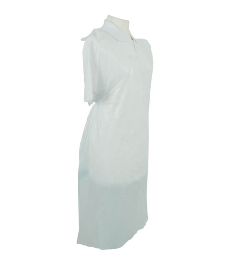 White Disposable Polythene Apron On A Roll 200 Aprons