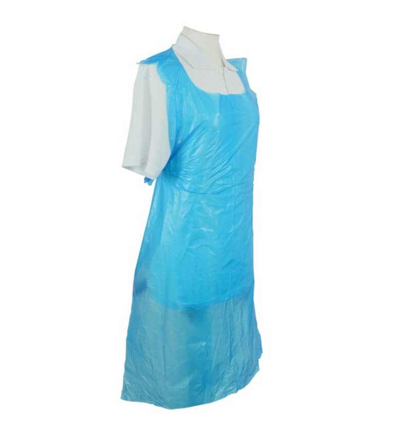 Blue Disposable Polythene Apron On A Roll 200 Aprons 5 Pack