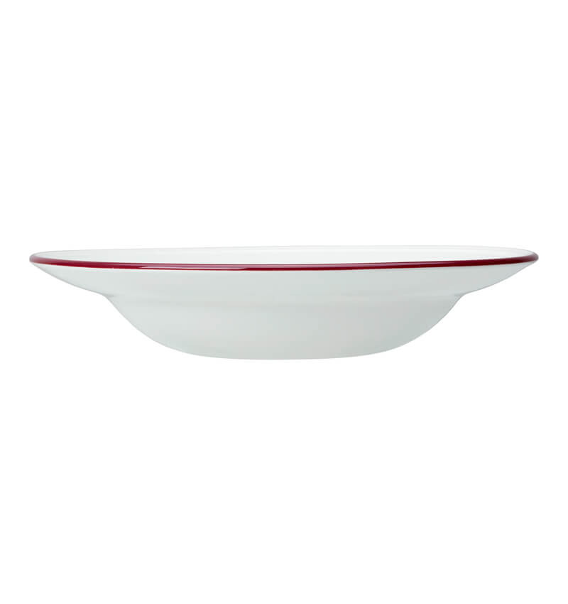 Steelite Bead Maroon Band Soup/Pasta Plate 24cm (9 1/2") 12 Pack