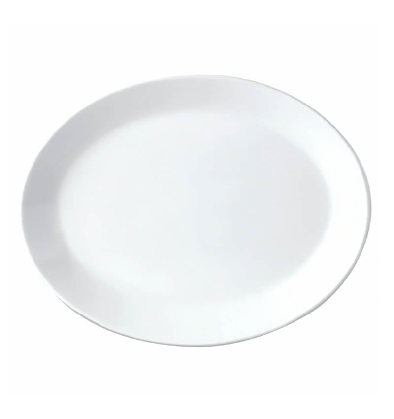 Steelite Simplicity White Oval Coupe Plate 20.25cm 8" 24 Pack