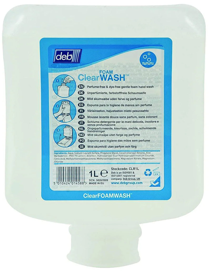 Deb Clear Foam Wash 1L CLR1L 6 Pack