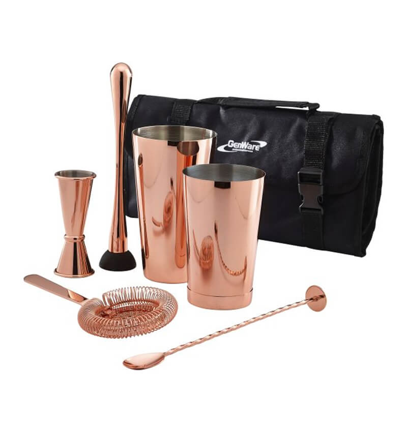 Copper Cocktail Bar Kit 7pcs