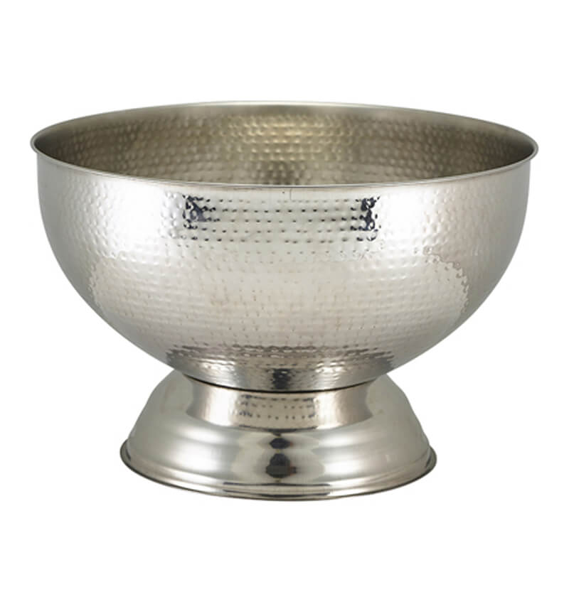 Hammered Stainless Steel Champagne Bowl 36cm