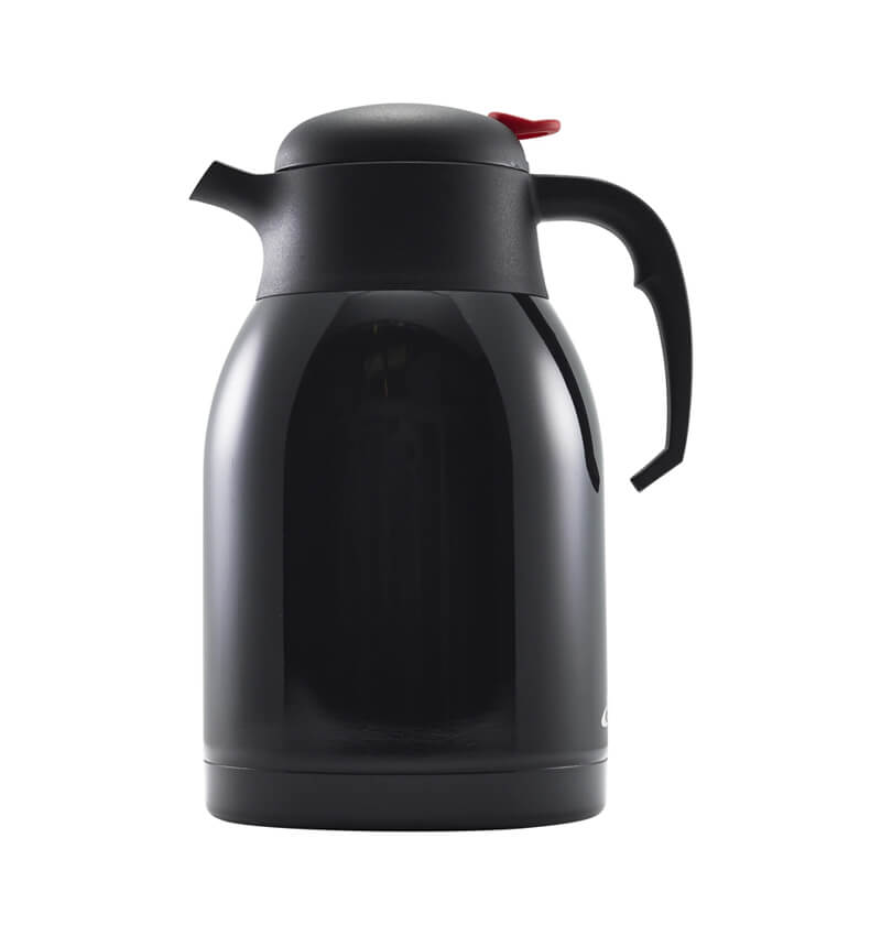 Black St/St Vacuum Push Button Jug 2L