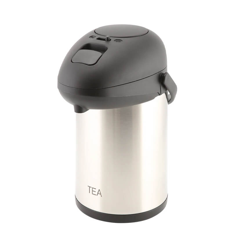 Tea Inscribed St/St Vacuum Pump Pot 2.5L