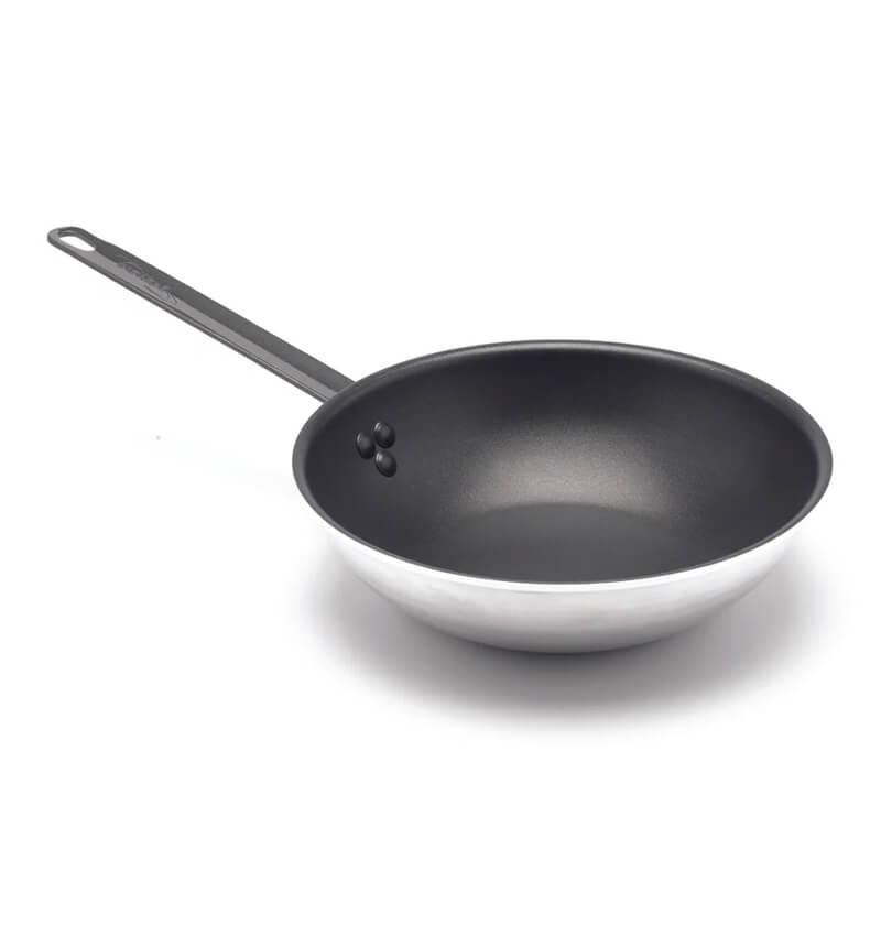 Non Stick Teflon Aluminium Flat Base Wok 30cm