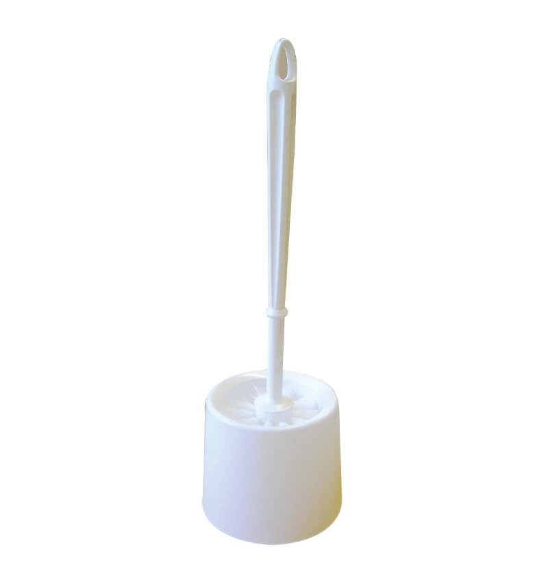 Open White Toilet Brush Set