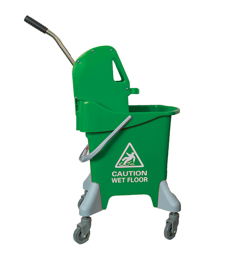 Mop Bucket On Wheels With Wringer Green