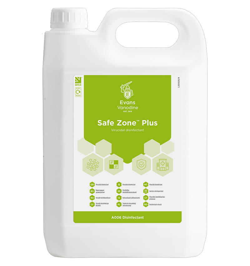 Evans Safe Zone Plus Virucidal Disinfectant Cleaner 5Ltr