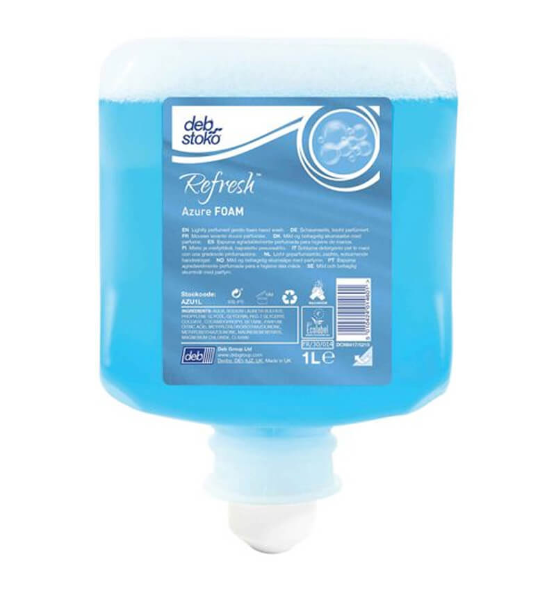 Deb Refresh Azure Foam Soap 1L Cartridge AZU1L 6 Pack