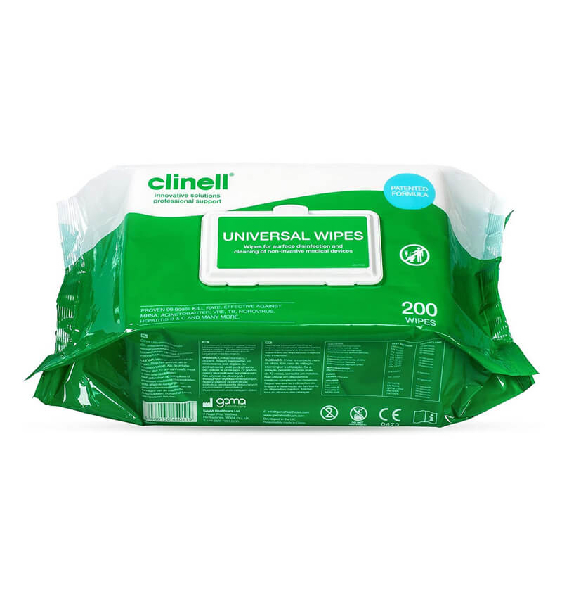 Clinell Universal Wipes Green CW200 200 Wipes