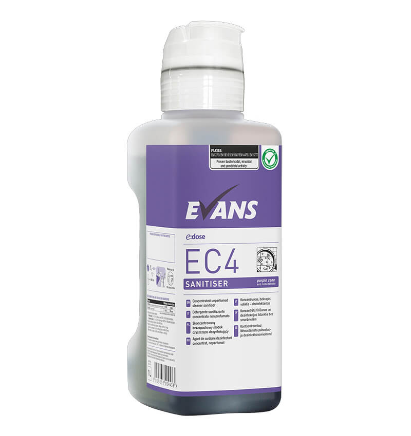 Evans E Dose EC4 Unperfumed Sanitiser Super Concentrate 1Ltr