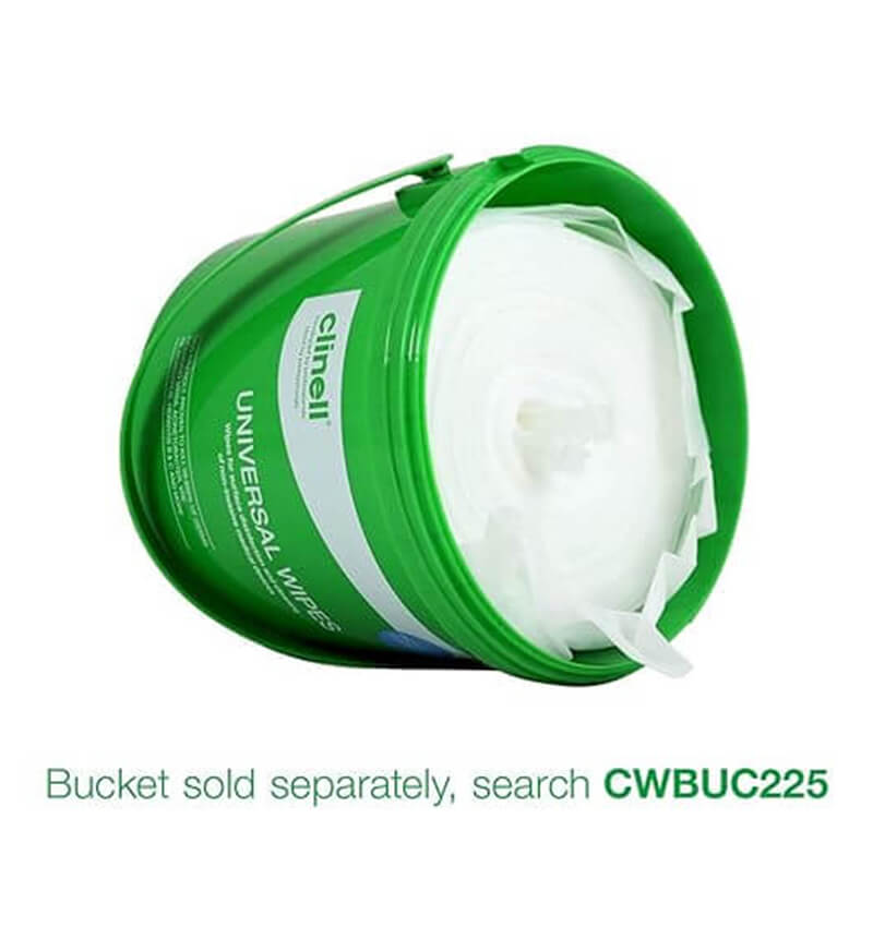 Clinell Universal Wipes Bucket Refills Green CWBUC225R 225 Wipes