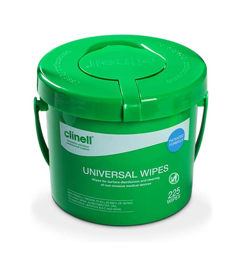 Clinell Universal Wipes Bucket Green CWBUC225 225 Wipes