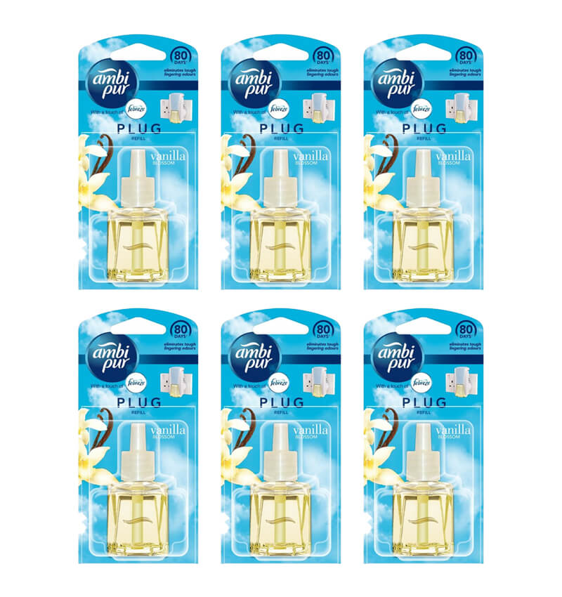 Febreze Ambi Pur Plug In Refill 20ml Vanilla Blossom 6 Pack