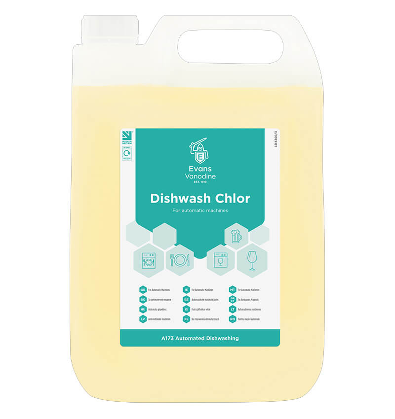 Evans Dishwash Chlor Liquid 5Ltr