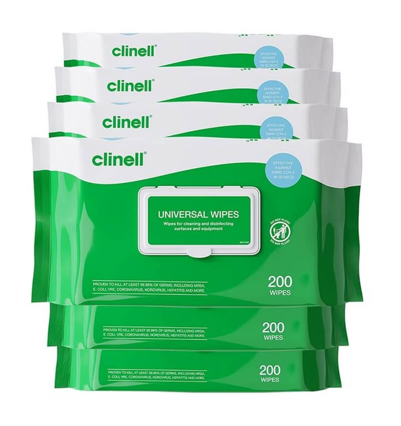 Clinell Universal Wipes Green CW200 200 Wipes 6 Pack