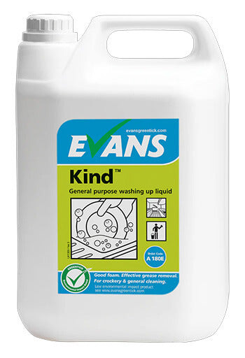 Evans Kind General Purpose Washing Up Liquid 5Ltr