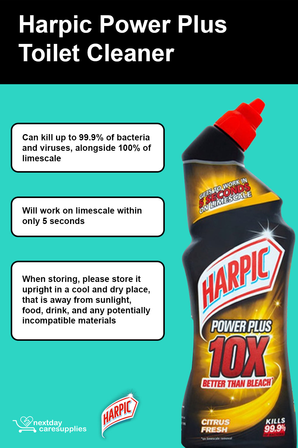 Harpic Original Power Plus Toilet Cleaner 750ml 12 Pack