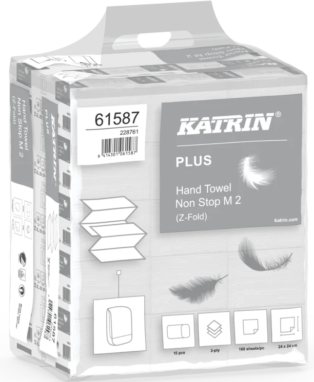 Katrin 61587 Plus Z Fold Wide 2 Ply White 2400 Pack