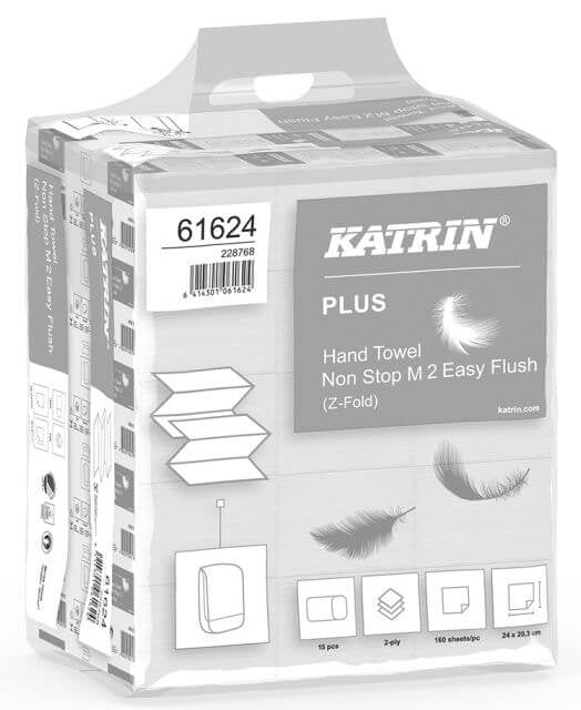 Katrin 61624 2 Ply Easy Flush Hand Towels 2400 Pack