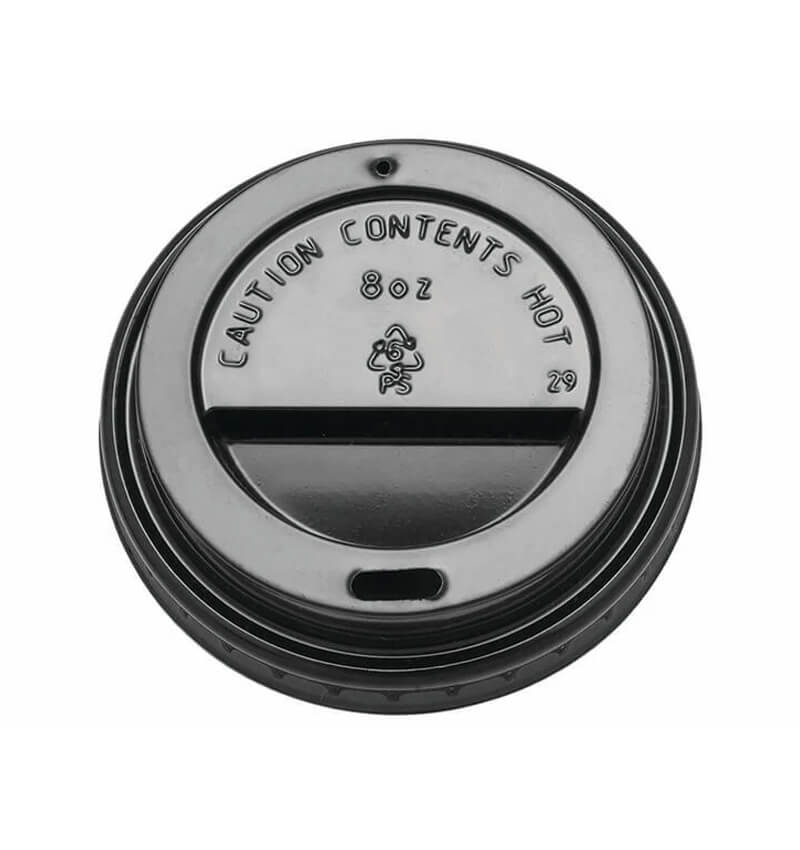 Coffee Cup Lid For 8oz Cups Black 1000 Pack