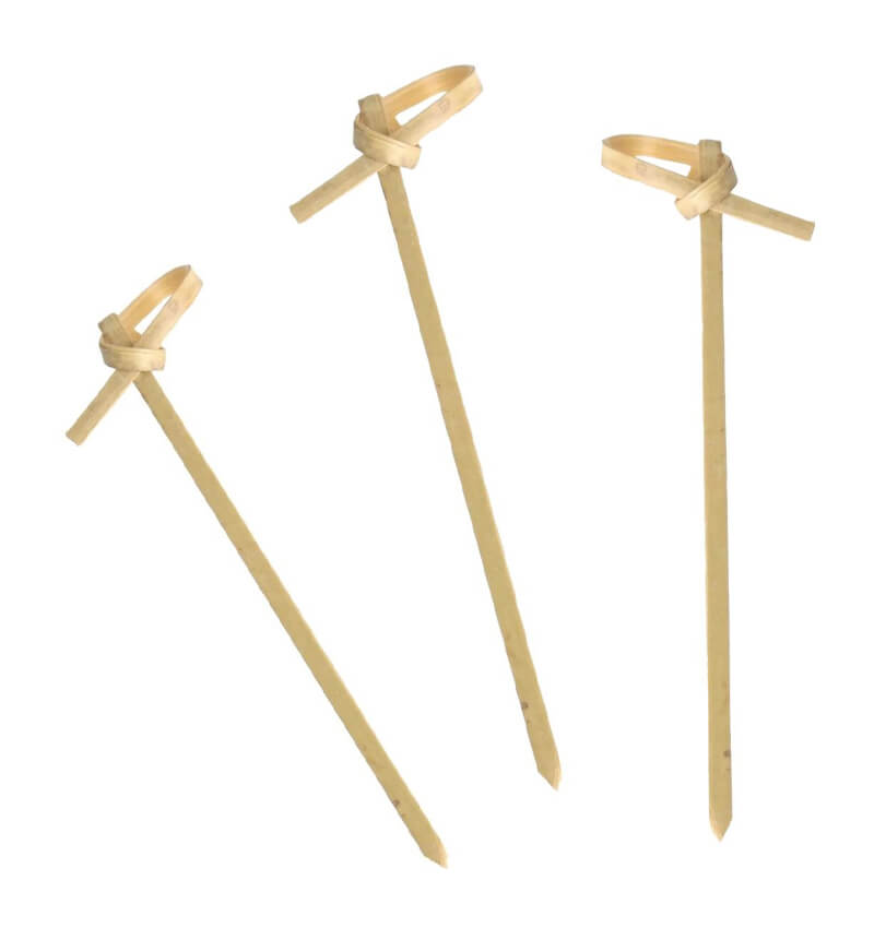 Wooden Bamboo Looped Skewer 90mm 100 Pack