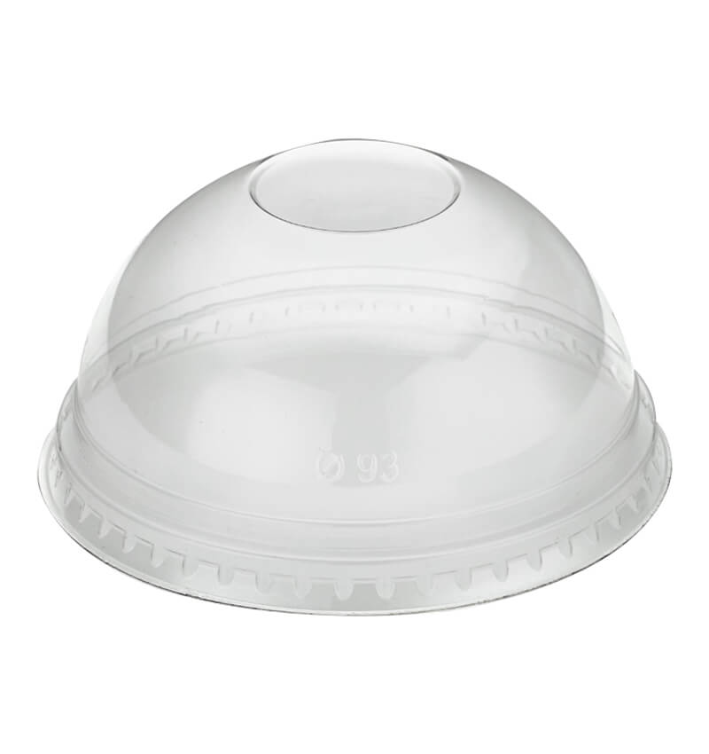 RPET Domed Lid With Hole For 16oz Clear Cold Cup 1000 Pack