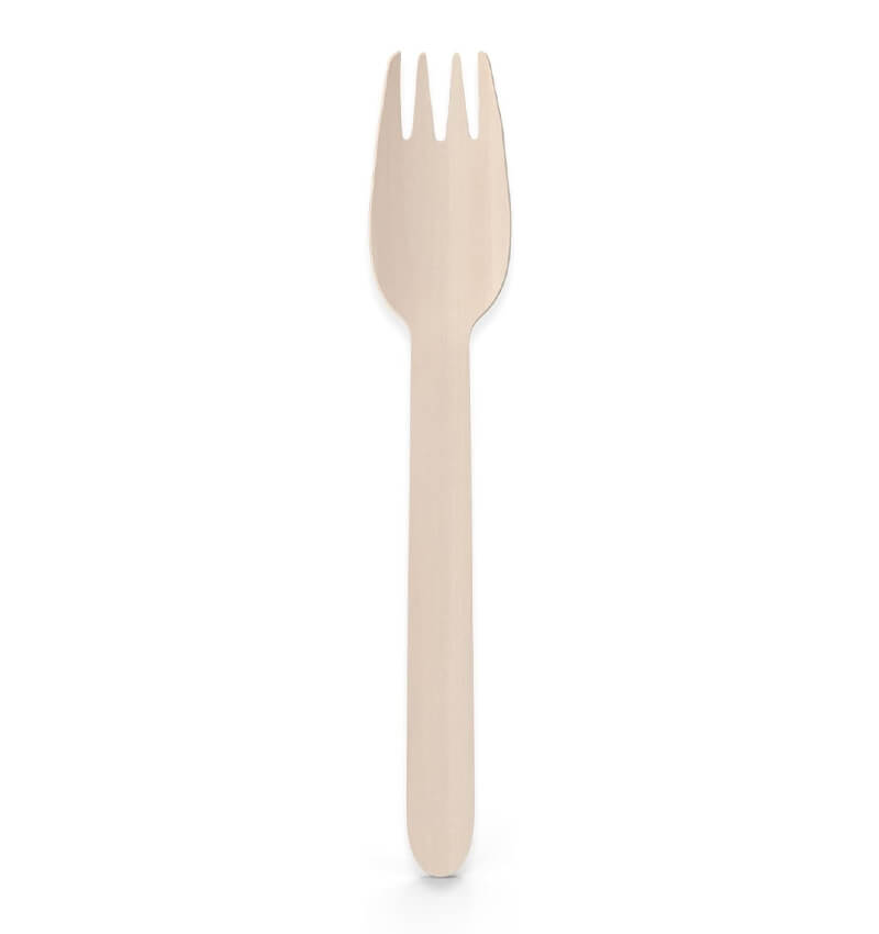 100 Pack Biodegradable Disposable Wooden Cutlery Forks