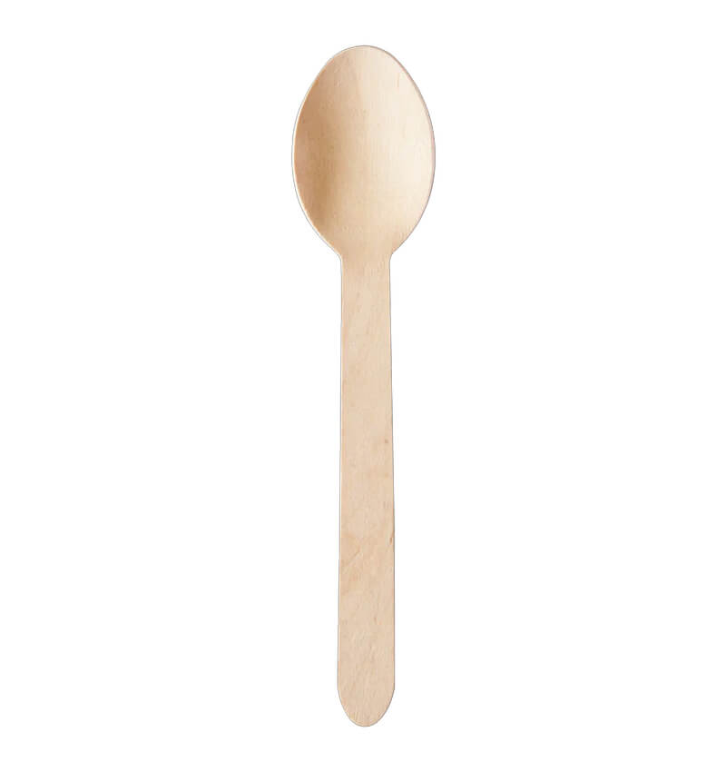 100 Pack Biodegradable Disposable Wooden Cutlery Spoons