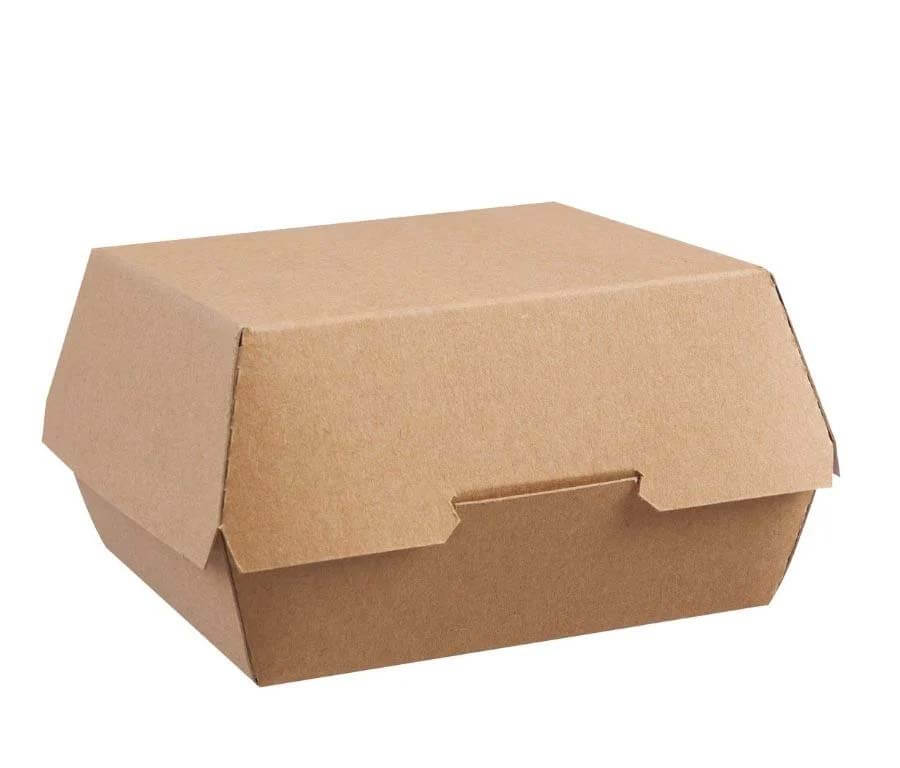 Colpac Large Kraft Clamshell Takeaway Burger Box 135 x 125mm 250 Pack