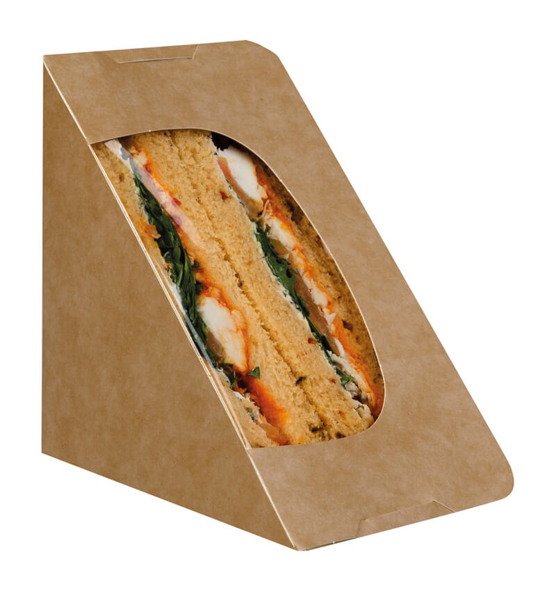 Colpac Compostable Sandwich Box Kraft 125 x 77 x 72mm 500 Pack