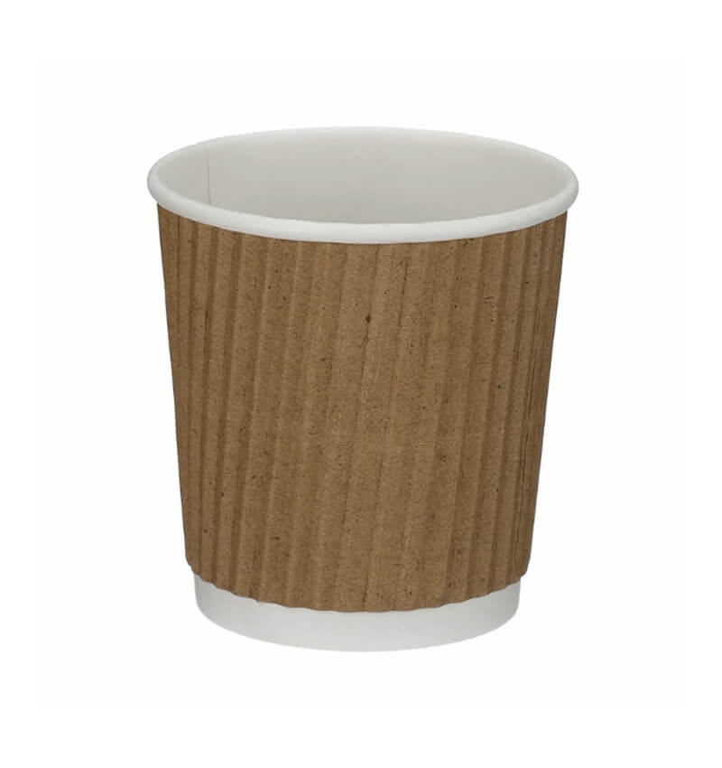 Disposable 4oz Kraft Ripple Wall Espresso Cup 1000 Pack