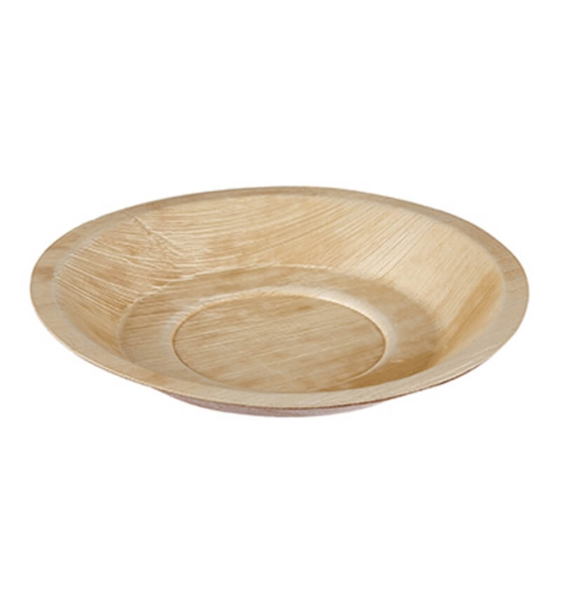 Compostable Palm Leaf Wooden 24cm Round Plate 100 Pack