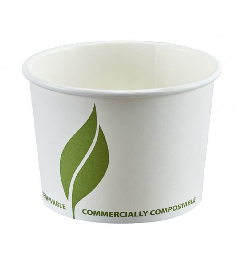 White Compostable Soup Container 16oz 500 Pack