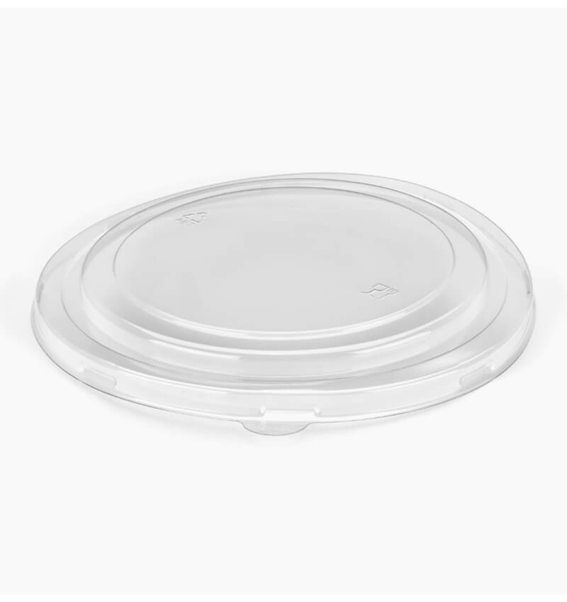 50 Pack PET Lid For Compostable Round Kraft Takeaway Container 1300ml