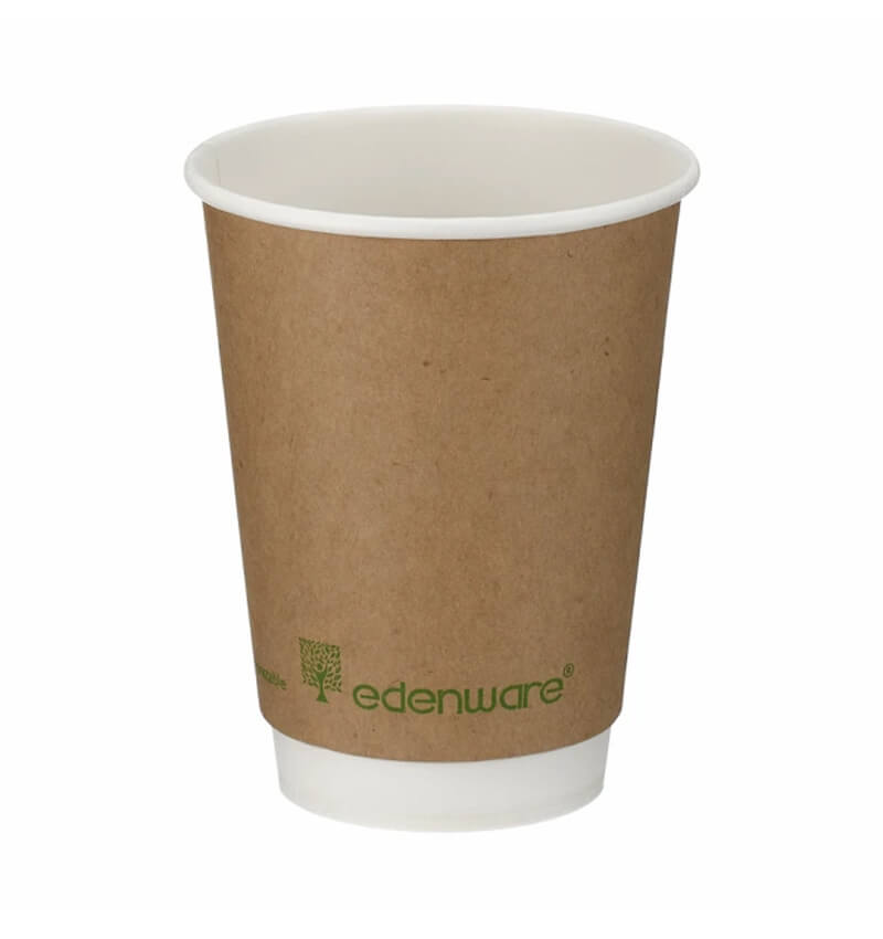 Edenware 8oz Double Wall Kraft Compostable Coffee Cup 500 Pack