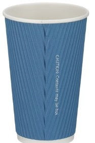 Triple Wall Ripple Cup 16oz Matt Blue 25 Pack