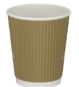 Triple Wall Ripple Cup 8oz Matt Oatmeal 25 Pack