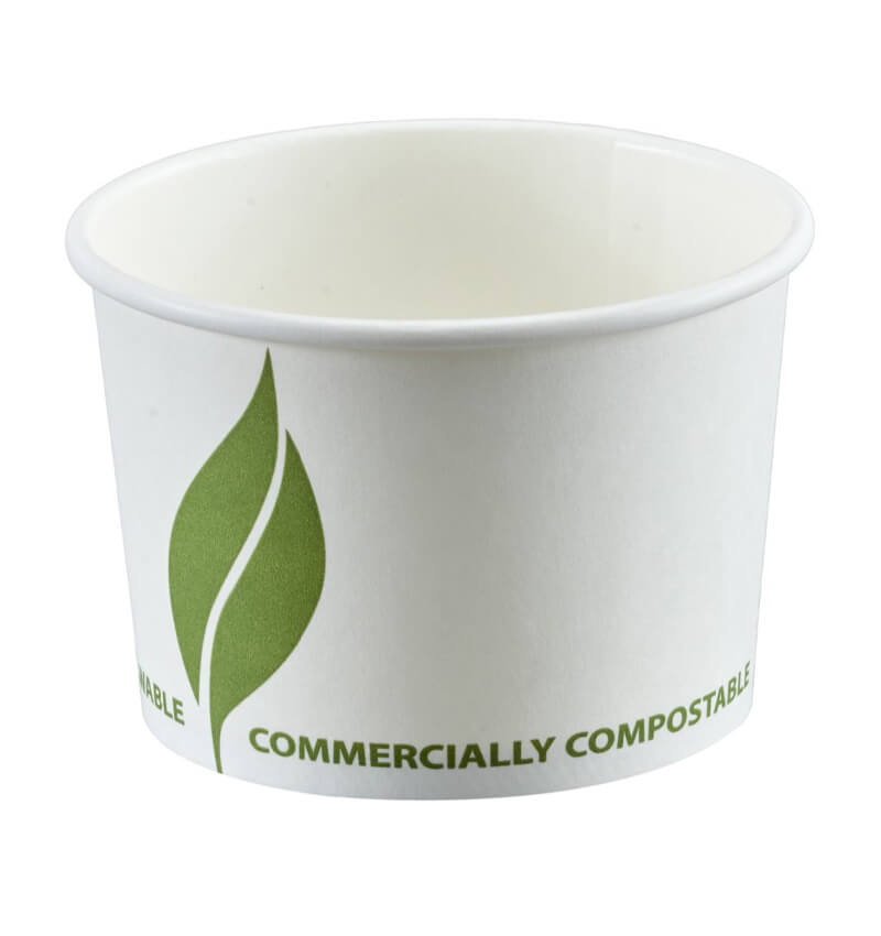 50 Pack White Compostable Soup Container 8oz