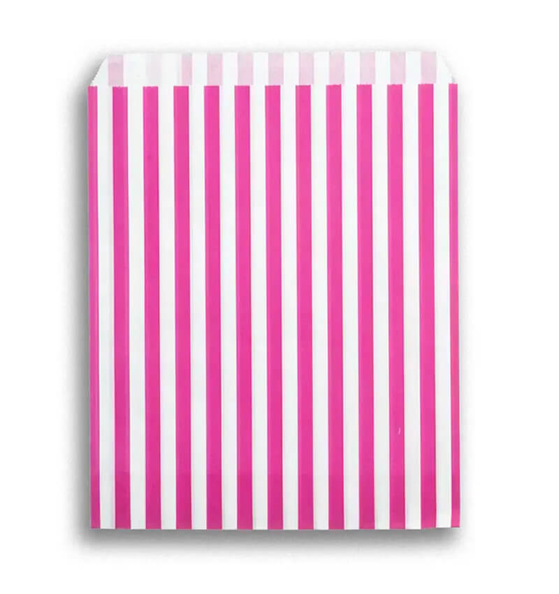 White Candy Stripe Paper Bags 5 X 7in Pink and White 1000 Pack