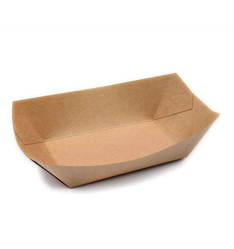 Large Kraft Food Trays 40oz 195 x 148 x 45mm