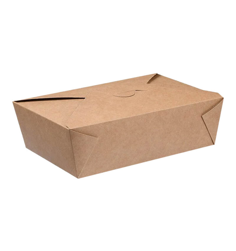 Medium Takeaway Food Box No.8 Kraft 1300ml 160 x 125 x 70mm 300 Pack